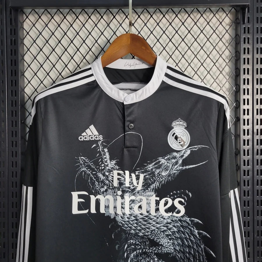 Real madrid retro away long sleeve Jersey Black dragon