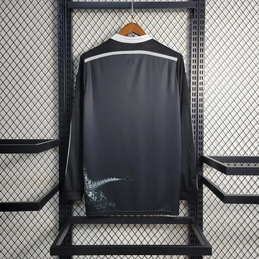 Real madrid retro away long sleeve Jersey Black dragon