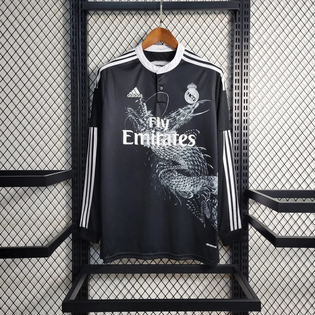 Real madrid retro away long sleeve Jersey Black dragon 1 Работен Ден Доставка