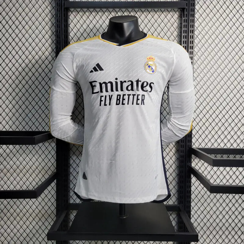 Real Madrid Player 23/24 Home Long Sleeve Kit - Bellingham 5 /UEFA 14 patch/ 1 Работен Ден Доставка